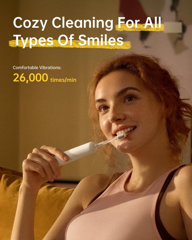 Laifen Wave Special Electric Toothbrush, New 2025 Version Oscillation & Vibration Sonic Electric Toothbrush for Adults with App, 2 Brush Heads, IP68 Waterproof Travel Powered Toothbrush (Matte White) - Image 4